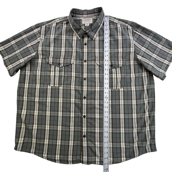 CC Filson Field Shirt Mens XXXL Gray Plaid Button Up Cotton Pocket Short Sleeve - Picture 9 of 9